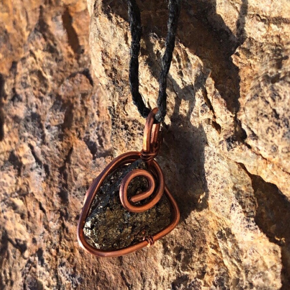 Pyrite Pendant w/ Hemp Necklace